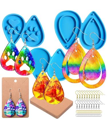 Harz Earring Set | 3 Pairs of Tear-Shaped Resin Earrings for DIY Jewelry | Versatile Pendant Shapes for Earrings & Necklaces - Buy Online on GoSupps.com