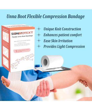 Unna Boot Zinc Flexible Compression Bandage - 4" x 30' Roll | Medical Dressing & First Aid Wrap - Pack of 3 | Optimal Moist Healing Environment - Buy Online on GoSupps.com