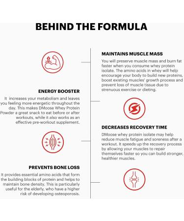 DMoose Whey Isolate Protein Powder - 26g Protein 5.1g BCAAs Gluten Free Muscle Maintenance & Recovery - Chocolate & Vanilla 30 Servings - Buy Online on GoSupps.com