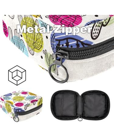 Portable Women's Binding-Storage Bags for Menstrual Cups & Pads | Vintage Cactus Design Ideal for Teens & First Period Essentials - Buy Online on GoSupps.com