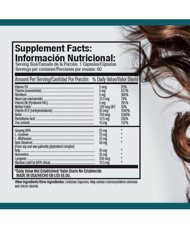 Hair Loss Supplements with Biotin & Vitamins - 60 Capsules for Hair Growth - Buy Online on GoSupps.com