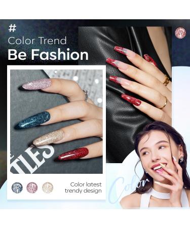 Modelones Reflective Glitter Gel Nail Polish Set 6 Colors Pink Red Black Silver Shimmer Sparkle Gel Polish Collection Kit LED Soak Off Nail Polish Manicure Art Gel Kit Home DIY Nail Salon - Buy Online on GoSupps.com