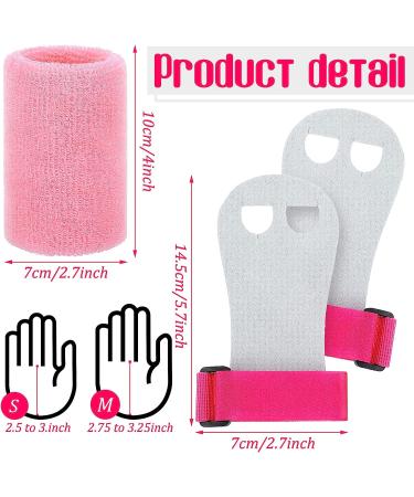 Civaner Pink Gymnastics Grips - 4 Piece Set for Kids | Athletic Hand Grips & Sweat Bands for Basketball, Tennis, Football, Baseball | Medium Size - Buy Online on GoSupps.com
