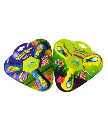 Comet and Meteor Boomerang 2 Pack - Comes with One Outdoor Meteor Boomerang and One Indoor Comet Boomerang