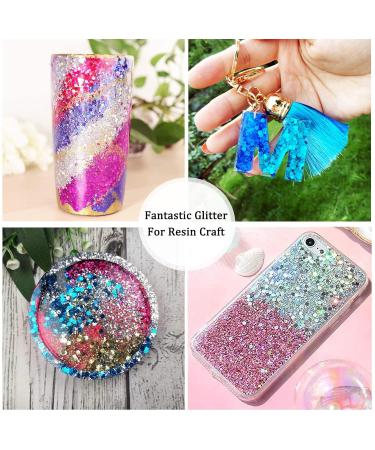 Hemoer Dark Green Holographic Chunky Glitter 100g | Craft Glitter for Resin Nails Body Art & Festivals - Buy Online on GoSupps.com