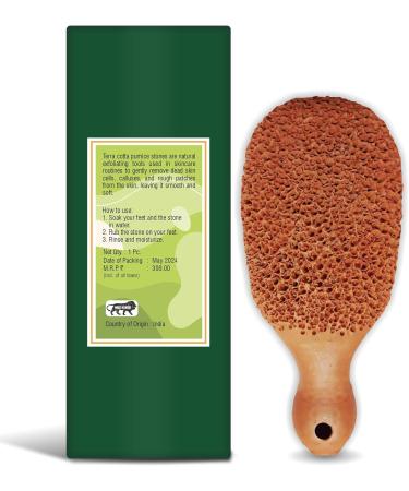 Natural Terra-Cotta Pumice Stone for Feet - Exfoliator Scrubber & Callus Remover | Smooth Rough Skin - Buy Online on GoSupps.com