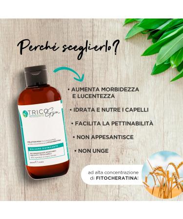 Tricogym Instant Reconditioning Detangling Hair Balm 200ml - Patented formula with melatogymine 96% natural ingredients no parabens sls/sles free - 100% recyclable pack - Buy Online on GoSupps.com