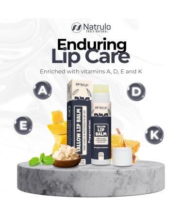 Beef Tallow Lip Balm Natural Tallow Beeswax Chapstick Hydrating Moisturizer Grass Fed Bison Tallow Balm Lip Care Soothes Chapped Dry Lips Sensitive Skin Long Lasting & Vitamin Rich USA-Made - Buy Online on GoSupps.com