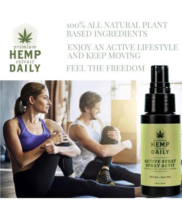 Hemp Daily Active Spray with Essential Oils | Vegan Organic | 2 Fl Oz | Original Single Pack - Buy Online on GoSupps.com