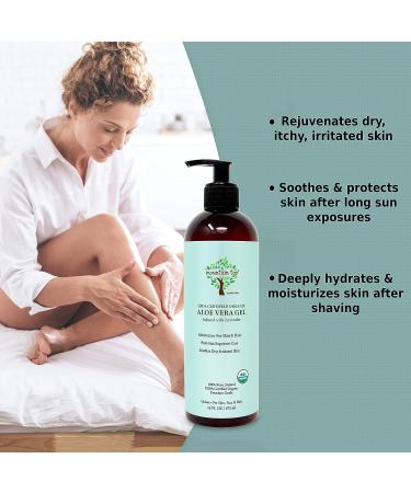 Organic Aloe Vera Gel (16 fl oz / 473 mL) USDA Certified - 100% Pure & Natural for Dry, Itchy Skin - Buy Online on GoSupps.com