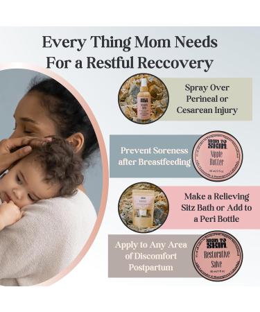 Skin to Skin Postpartum Kit - 4 Piece Set for Postpartum Recovery | Herbal Bath Recovery Spray Restorative Salve & Nipple Butter - Ideal After Birth Care - Buy Online on GoSupps.com