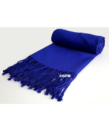 GFM Smooth Shiny Pashmina Style Scarf in Royal Blue - L9 Collection - Buy Online on GoSupps.com