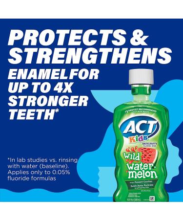 Act Kids Anticavity Fluoride Rinse - Wild Watermelon, 16.9 fl oz (500 ml) | Strengthen Teeth & Freshen Breath - Buy Online on GoSupps.com