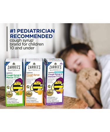 Zarbee's Naturals Children's Nighttime Cough Syrup - Dark Honey & Ivy Leaf, Grape Flavor 4 fl oz - Buy Online on GoSupps.com