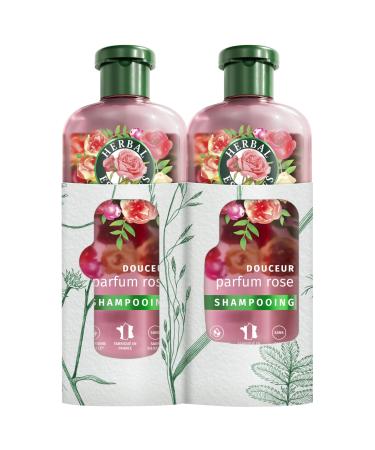 Herbal Essences Douceur Shampoo Rose Scent 2x250ml Helps Make Dry Hair Silky Rose Essence and Naturally Derived Ingredients Silicone Free Vegan and Cruelty Free