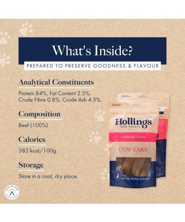 Hollings Cow Ears Dog Treats 100% Natural & Nutritious Long Lasting Chew Treats for Adult Dogs Grain Free & High in Protein (50 Loose) 50 count (Pack of 1) - Buy Online on GoSupps.com