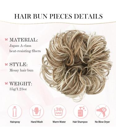 Vlasy Messy Bun Hair Piece Curly Wavy Scrunchies Extensions Chignon Accessory Updo - 35g F12/613 - Buy Online on GoSupps.com