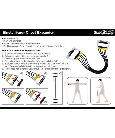 Bad Company Chest Expander | 5-Way Adjustable Resistance Bands with Handles | Home Fitness Training Equipment - Buy Online on GoSupps.com