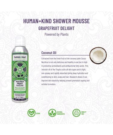 Human+Kind Shower Mousse Body Wash - Suitable For Sensitive Skin - Delicately Fragranced - Leaves Your Body Feeling Cleansed And Beautifully Soft - Nourishes Dry Skin - Grapefruit Delight - 6.76 Oz. Grapefruit Delight 6.76 - Buy Online on GoSupps.com