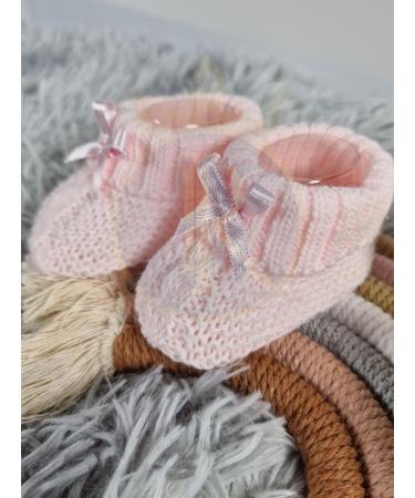 Royal Icon Newborn Baby Booties with Bow | Soft Knitted Bootees for Boys & Girls | 0-3 Months | Ideal for Indoor & Outdoor Use | RI354 - Pink - Buy Online on GoSupps.com