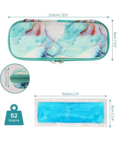 Belle Vous Insulin Cooling Bag Travel Set | Diabetes Pocket for Insulin & Meds | Reusable Cooling Packs | Portable Light Blue Medication Box - Buy Online on GoSupps.com
