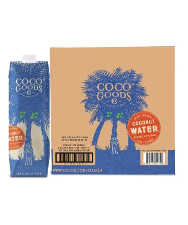 CocoGoods Co. Vietnam Single-Origin 100% Natural Coconut Water, Non-GMO, Never from Concentrate (33.8 fl. oz/1 liter, 6 pack) 33.8 Fl Oz (Pack of 6)