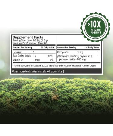 Host Defense Cordyceps Powder 3.5 oz - Energy, Stamina, Athletic Performance Mushroom Supplement - Buy Online on GoSupps.com