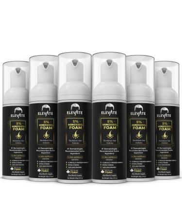 ELEVATE 5% Minoxidil Foam for Hair Loss and Hair Regrowth - Unscented Topical Aerosol 5% Treatment for Thinning Hair - Helps Restore Vertex & Supports Hair Regrowth for Men & Women - 6 Month Supply 0.35 Ounce (Pack of 6)