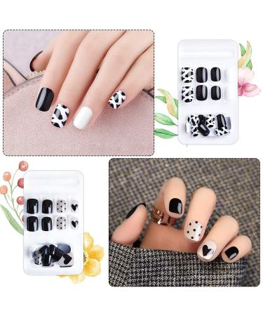 192 Pcs Cute Short Square Press On Nails - Colorful Acrylic Designs | TOROKOM Full Cover Fake Nails with Adhesive Tabs for Nail Art DIY - Buy Online on GoSupps.com