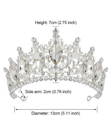 AW BRIDAL Rhinestone Princess Tiara for Wedding - Crystal Flower Crown for Brides - Silver - Buy Online on GoSupps.com