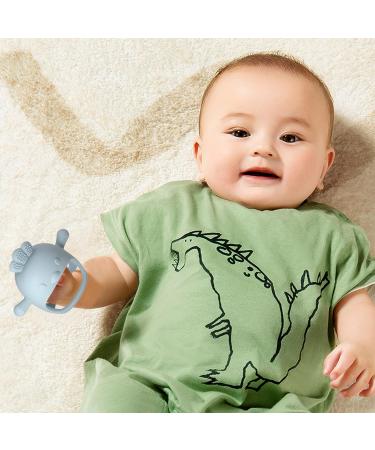 Santi & Me Baby Wrist Teether Mittens - Silicone Chew Toys for Babies - Fun Bird Design - Pack of 2 (Dusty Blue) - Buy Online on GoSupps.com