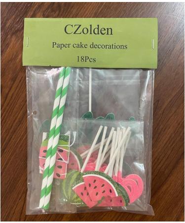 CZolden Watermelon Cake Toppers Kits One in a Melon Cupcake Topper Baby Shower 1st Birthday Supplies Watermelon Birthday Party Supplies - Buy Online on GoSupps.com