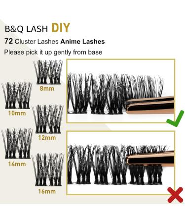 72 Cluster Lashes D-14mm B 48 | Natural Soft Fluffy DIY Eyelash Extensions - Buy Online on GoSupps.com