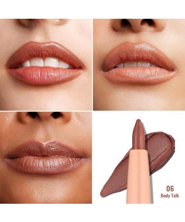 Oulac Brown Lip Liner Pencil | Waterproof Smooth & Long-lasting Vegan Lipliner Crayon - 06 Body Talk - Buy Online on GoSupps.com
