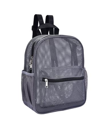 MAY TREE Heavy Duty Mesh Backpack, Mesh Backpack for Commuting, Swimming, Travel, Beach, Outdoor Sports Grey Small