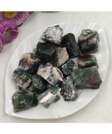 100g Bulk Natural Raw Moss Agate Rough Stone Quartz Crystals Rock Reiki Aquarium Home Room Decoration - (Color: Moss Agate Size: 100g Bulk (4-6pcs)) - Buy Online on GoSupps.com