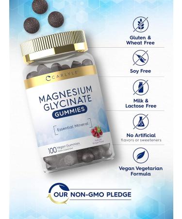 Carlyle Magnesium Glycinate Gummies | 100 Count Vegan Non-GMO Gluten Free Supplement - Buy Online on GoSupps.com