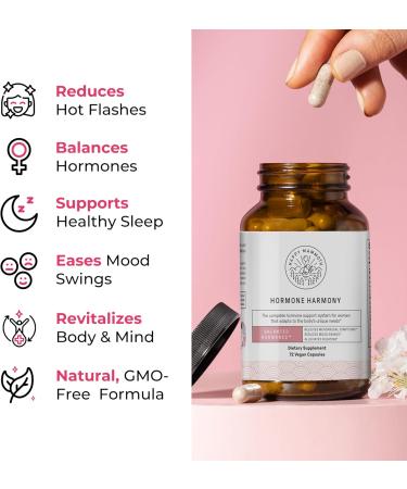 Happy Mammoth Hormone Harmony - Natural Hormonal Support for Women | Menopause Relief & Hot Flash Aid | 72 Capsules - Buy Online on GoSupps.com