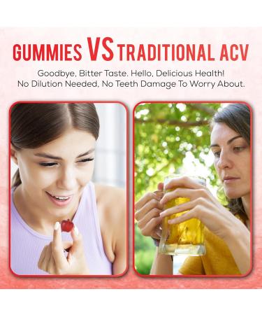 Peakhealth Apple Cider Vinegar Gummies with Vitamins - Delicious Apple Flavor for Women's Health Metabolism Support & Digestive Wellness 1000mg ACV with B12 B6 Folic Acid 60 Vegan Gummies - Buy Online on GoSupps.com