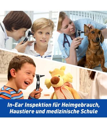 Scian Otoscope with Light - Professional Ear Care Tool for Adults Children & Pets | Fiber Illumination Pocket Otoscope Set (Black) - Buy Online on GoSupps.com