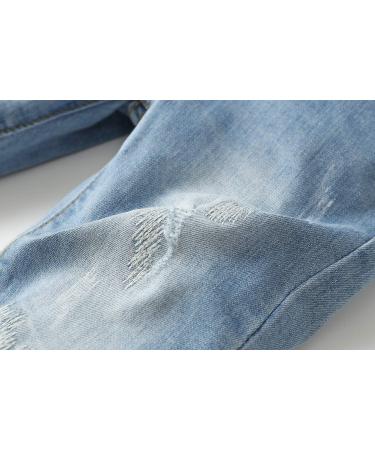 KIDSCOOL SPACE Slim Light Blue Jeans for 5-6 Years Old Boys and Girls | Ripped Denim Pants with Elastic Band | Little Kid Fashion - Buy Online on GoSupps.com