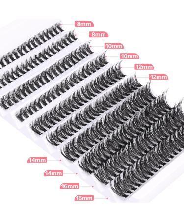 Ruairie 200 Pcs CD Curl Wispy Eyelash Clusters DIY Extensions Individual Lashes 8-16MM Black - Buy Online on GoSupps.com