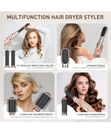 TANSHINE 6 in 1 Hair Dryer Brush - Hot Air Brush for Styling Curling Drying & Volumizing - Negative Ionic Technology for Smooth Hair - Buy Online on GoSupps.com