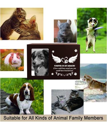 BAMTALK Pet Memorial Urn for Ashes & Photo Frame | Wooden Bamboo Nature Urn for Dogs & Cats | Pet Cremation Keepsake Box for Loss Remembrance | Walnut Finish - Buy Online on GoSupps.com