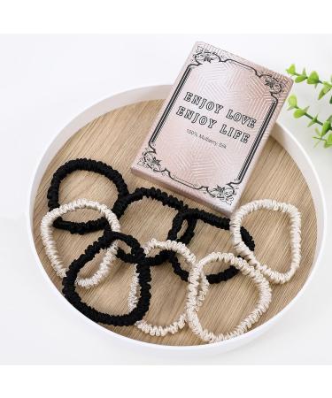 100% Pure Mulberry Silk Hair Tie Set - 8 Cute Satin Sleep Ties for All Hair Types (Curly Thick Thin) - Perfect Gift for Women & Girls - Buy Online on GoSupps.com