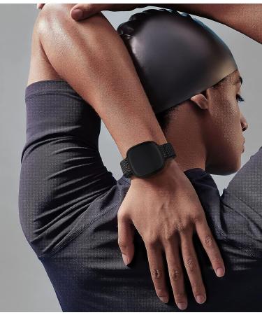Adorve Adjustable Stretchy Nylon Bands for Fitbit Versa 3/4, Sense - Black/White/Rose Pink/Gray/Smoke - Buy Online on GoSupps.com