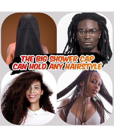 Large Adjustable Braid Shower Cap for Long Curly Hair - Black Leopard Print - Buy Online on GoSupps.com