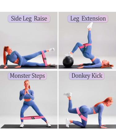 Troth Resistance Bands Set - Home Gym Fitness Accessories for Men and Women - Ideal for Pilates, Squats, Yoga, and Pull Up Workouts - Green, Pink, Purple - Buy Online on GoSupps.com