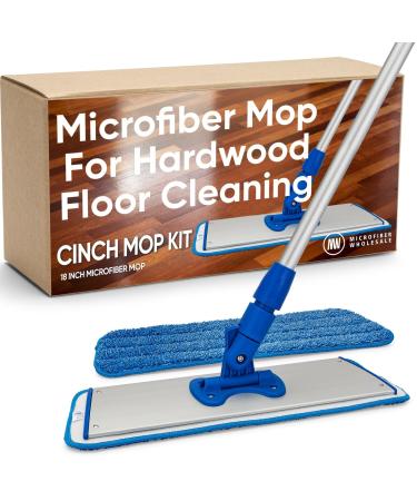 Cinch Mop - Microfiber Mop for Hardwood Floors - Flat Mops System for Wood, Tile, Laminate, Vinyl, 2 Wet Pads Refills, Reusable Micro Fiber Mopping Heads Cinch Mop Pad Refill 3 Pack