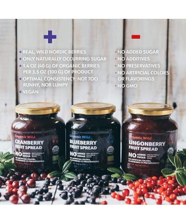 LOOV Organic Wild Cranberry Jam - 14.1 oz | Vegan Fruit Spread with Whole Nordic Cranberries | No Sugar Added - Buy Online on GoSupps.com